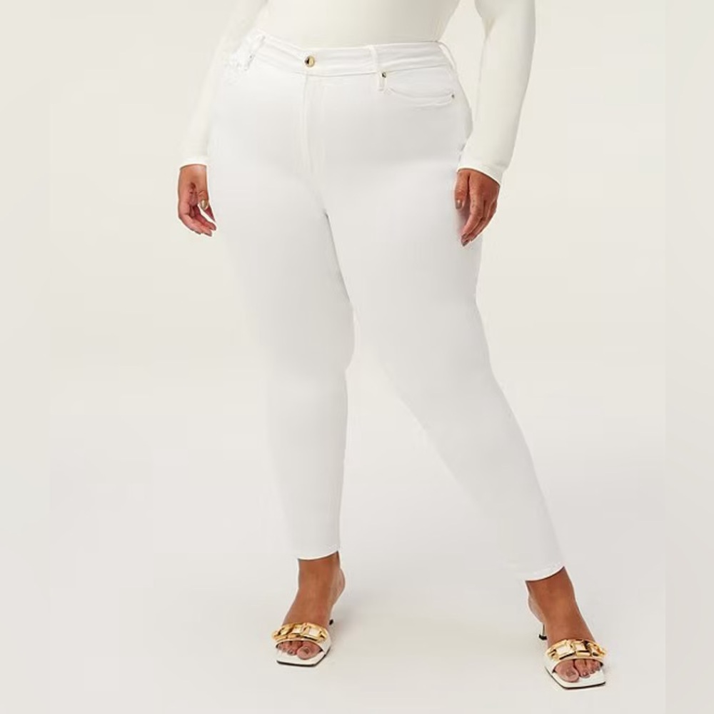 Good American White High Rise Skinny Jeans